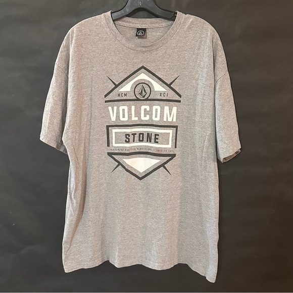 Vintage Volcom Stone Skate Gray Graphic T-Shirt Tee - Picture 1 of 7